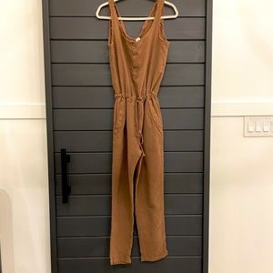 Maye Crinkle Cotton Pocketed Drawstring Jumpsuit